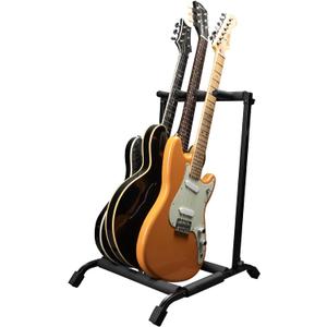 Gator Rok-It Collapsible Folding Guitar Rack Stand for 3 Guitars  Fits Acoustic, Electric, or Bass Guitars  Portable, Durable, Space-Saving Storage (RI-GTR-RACK3)