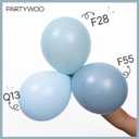 PartyWoo Dusty Blue Balloons 140pcs Different Sizes Pack of 18 12 10 5 Inch Slate Blue Boho Neutral Balloon Arch Kit for Baby Shower Graduation Cat Tornado Birthday Party Decorations Blue-F55