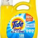 Tide Simply All-In-One Liquid Laundry Detergent, Refreshing Breeze Scent, 128 Loads, 168 fl oz