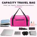 HOLYLUCK Foldable Travel Duffel Bag For Women & Men Luggage Great for Gym - Fuchsia