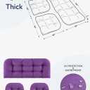 Wicker Chair Cushions of 3 Pieces Waterproof Tufted Outdoor Seat Cushions for Patio Furniture Sofa Settee Couch,1 Loveseat and 2 U-Shaped Cushions,Purple