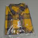 Men's Plaid Flannel Regular Fit Shirts Warm Button Down Long Sleeve Work Casual Shirt (Yellow, XL)