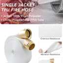 ZYfire Fire Hose - 2-1/2" ID x 50 FT Single Jacket TPU Firefighter Hose with NPSH Brass Couplings 750 PSI Burst Pressure Lightweight for Use in Firefighting
