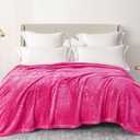 Exclusivo Mezcla Plush Fuzzy Fleece Bed Blanket King Size, Super Soft, Fluffy and Warm Blankets for Couch, Bed, All Season (Hot Pink, 90x104 inches)