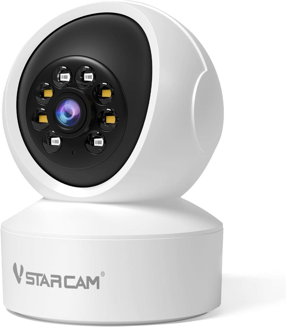 VSTARCAM Indoor 360 Pan-Tilt Home Security Camera, 2K QHD Dog Camera with Color Night Vision, Motion Detection for Baby and Pet Monitor, 2-Way Audio, Works with Alex, Cloud & SD Card Storage, Style: CS49L-2K