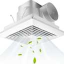 FEITON 90 CFM Bathroom Fan Exhaust Fan Ceiling Mount, 25W, 110V, 0.95 Sones, Square Quiet Ventilation, 4-in Duct, 8" x 8" Mounting Hole