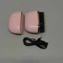 GlamBrushs Mini Hair Straightener, Rechargeable Wireless Portable Hair Straightener Brush, 3-Speed Temperature Control, Anti Scald Shell, Suitable for Home Travel (Pink)