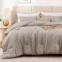 Love's cabin Burlwood King Size Comforter Set, 3-Piece Prewashed Bed Set with 1 Comforter (104 x 90 in) & 2 Pillowcases, Lightweight & Breathable for All Seasons