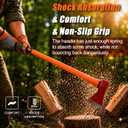 Felling Axe 4.5 lbs, 33.5" Chopping Hatchet with Shock Absorbing Fiberglass Handle, Heavy Duty Splitting Axe for Log Cutting, Firewood, Gardening Tool