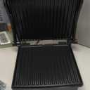 Chefman Panini Press Grill and Gourmet Sandwich Maker Non-Stick Coated Plates, Opens 180 Degrees to Fit Any Type or Size of Food, Stainless Steel Surface and Removable Drip Tray, 4 Slice, Black