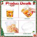 12 Pcs 34 oz Christmas Plastic Buckets with 150 Xmas Stickers Christmas Cookie Storage Bucket with Lid and Handle Christmas Drink Buckets Candy Food Containers for Xmas Holiday Party Supplies