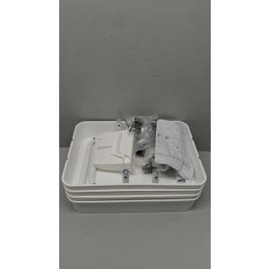 Simple Houseware 4-Tier Multifunctional Rolling Utility Cart with Hanging Buckets, White