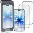 KUZOOM HD Clarity 9H+ Tempered Glass Screen Protector for iPhone 17/16Pro
