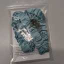 Lanyardio Stretchy Scrunchie Lanyard for ID Badges Keys, Cute Teacher Lanyard for Women with 2 Card Holders 19.6 Inch (Blackish Green)