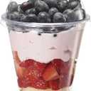 GUSTO 12 oz. Clear Plastic Cups With Dome Lids 50 Count (No Hole), Fruit Cups with Lids for Party - Perfect for Smoothies, Milkshakes, and To-Go Beverages -(Formelry Comfy Package)