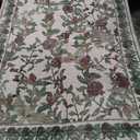 jinchan Eden Floral Washable Runner Rug 2x6 Vintage Hallway Rug Non-Slip Lightweight Soft Thin Kitchen Low Pile Distressed Red Green Christmas Carpet for Bathroom Laundry Room Bedroom Entryway