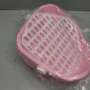 kathson Rabbit Litter Box Pet Toilet Cage Box Potty Trainer Corner with Small Animal Cage Cleaner Broom Brush Dustpan for Bunny Chinchilla Guinea Pig Ferret (Pink)