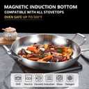 Inqibee 14-Inch Tri-Ply Stainless Steel Paella Pan,Large Skillet,Griddle Pan,Large Frying Pan,Jumbo Cooker,Induction Cookware,Dishwasher and Oven Safe.