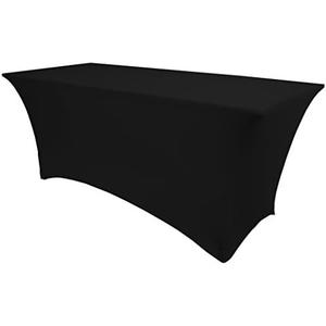 Ultimate Textile 5 ft. Fitted Spandex Table Cover - Fits 18 x 60-Inch Rectangular Tables, Black
