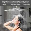 Shower System Rain Shower Faucet Set with Tub Spout,10 inch Bathroom Wall Mounted Waterfall Bathtub Faucet with Handheld Spray and Rough-in Valve Body and Trim kit,Brushed Nickel