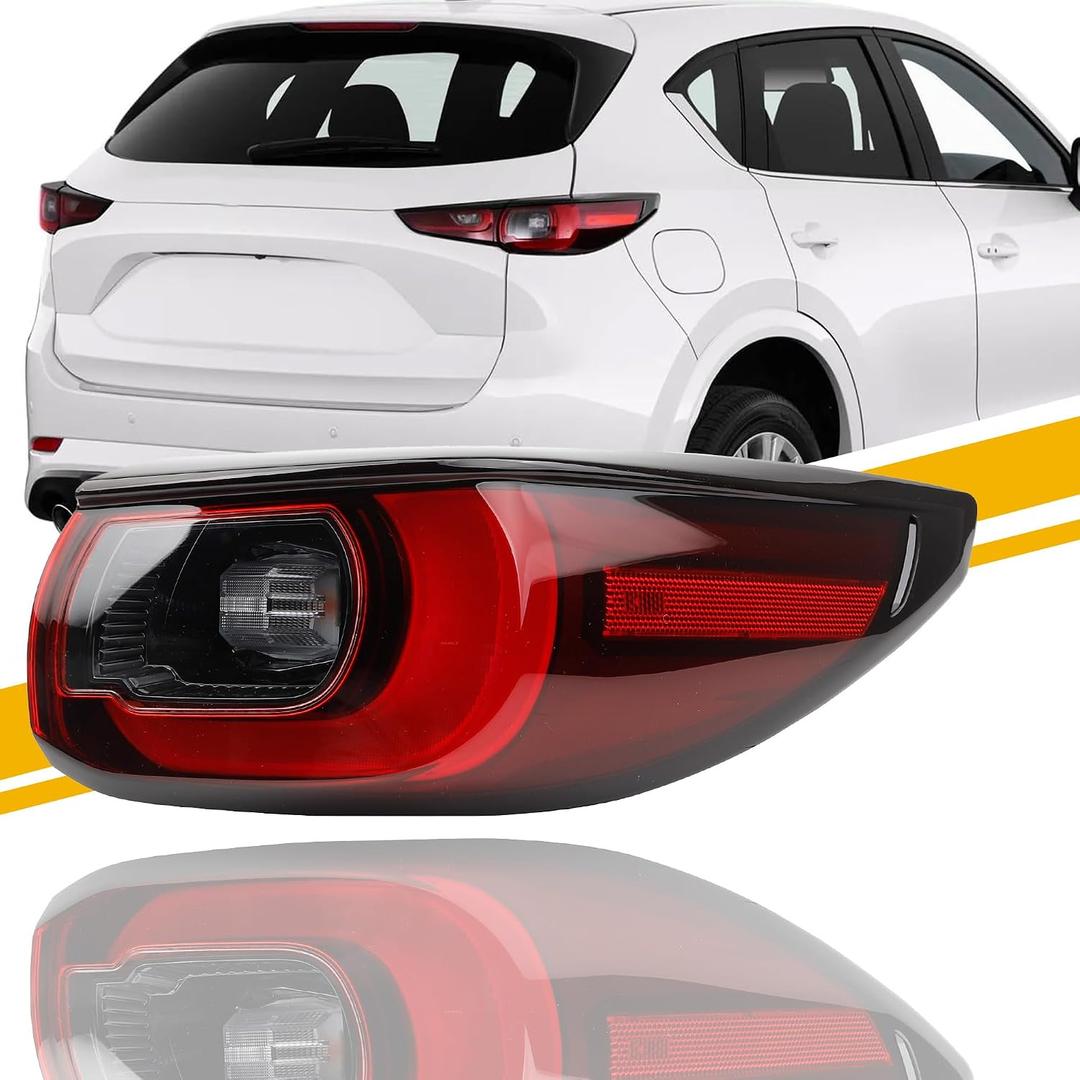 Dasbecan Tail Light Assembly Compatible with 2022-2024 2025 Mazda CX-5 Taillight (LED Halogen) Rear Lamp Right Passenger Side Replace# KPF151150 MA2805138