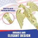 Super Tough Indoor Flagpole Kit, Metal Eagle, No Flag Gold-colored Base and Brass-finished Aluminum Fittings for Offices, Schools, Meeting Rooms and Ceremonial Spaces.