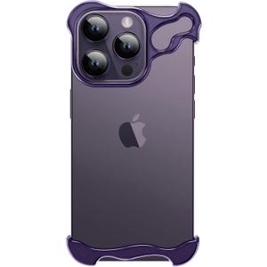 Phone Case for iPhone 14 Pro Max Phone Case Minimalist Protective Shock Absorption Aerospace Grade Aluminum Shells (Aluminum Metal Purple) (iPhone 14 Pro Max, Aluminum Purple)