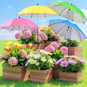 Garden Umbrellas for Plants Flowers, 4 Pack Plant Shade Umbrellas for Outdoor Plants Flowers, Plant Shade Umbrella with Stake for Potted Plants, 43.3" Height Large Plant Sun Shade Cover UV Protection