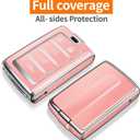for Jeep Key Fob Cover with Keychain Soft Full Protection Key Shell Compatible with Grand Cherokee L Grand Wagoneer 2021-2025 Smart Key 5 Buttons-B(Chalk Pink)