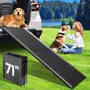 Dog Ramp for Car, 71''x 17'' Extra Long Folding Dog Ramps, Pet Ramp for Large Dogs with Non-Slip Rug Surface, Portable Dog Steps Up to 250LBS, Outdoor Dog Ramp for Car, SUV, Truck