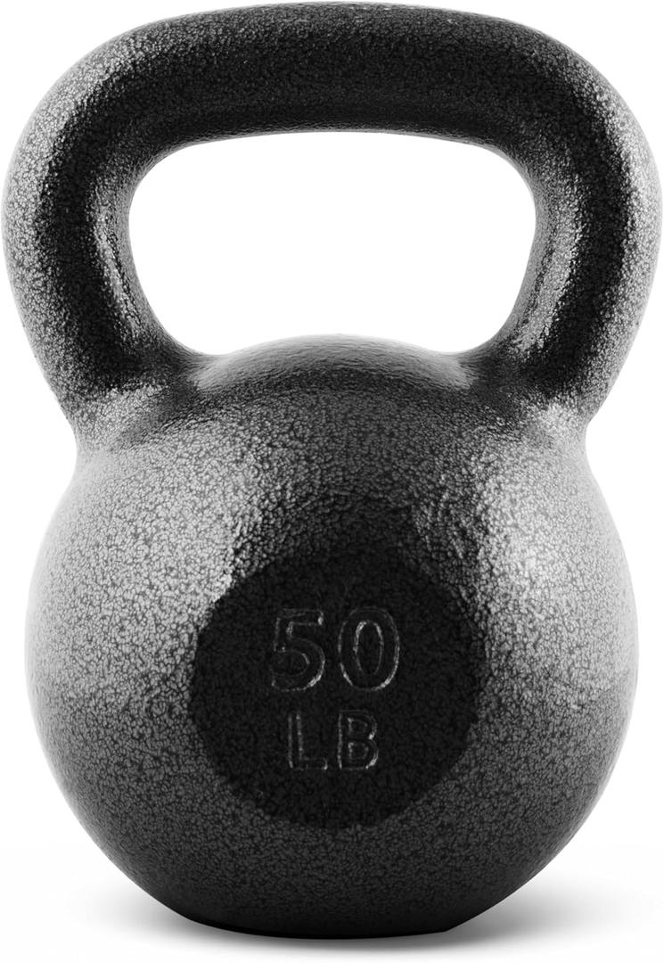 CAP Barbell Cast Iron Kettlebell - Coated Options, Singles and Sets, Multiple Weight Choices (50 lb)