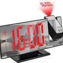 ORIA Projection Alarm Clock, LED Electronic Mirror Alarm Clock for Bedroom, Large Display, Temperature, Adjustable Brightness, Snooze (Red)