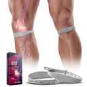 Fit Geno Knee Strap Patella Band : Patellar Tendon Support Brace for Pain Relief Men Women Basketball Tendonitis Jumper Knee Osgood Schlatter Running Football Hiking 2 Pack(Grey)