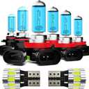 Light Bulbs Fit For Ford Fiesta 2011-2013, High Performance Halogen Headlight Bulb And License Plate Lights Combo, 9005 H11 H11 High Low Beam Fog Lights, 6000K White Light, Pack of 8