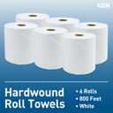 GEN Hardwound Roll Towels - White, 8-Inch x 800 ft, 6 Rolls/Carton