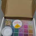 2 Pack More Than 1300PCS Round Glass Beads for Jewelry Making,48 Colors 8mm Crystal Beads for Bracelets Jewelry Making and DIY Crafts, 2 Box Round Beads Suitable for Beginners. (Solid+Printing)