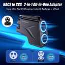 2026 new 2-in-1 NACS to CCS1/J1772 Adapter: 500A1000VDC & 80A250VAC Charge for Non-Tesla EVs, Compatible with Tesla Supercharger V3/V4, Destination & Mobile Chargers, IP65, Plug-and-Play.