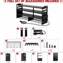Large Power Tool Organizer Wall Mount with Charging Station, 49.5"D x 10"W x 4"H
