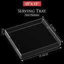 Acrylic Tray 15x15 with Cut Handles - Spill Proof Decorative Tray is an Ideal Countertop Organizer for Living Rooms, Ottoman Coffee Tables, Offices, Kitchens & Serving Guests