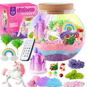 Unicorn Light-Up Terrarium Kit for Kids - LED Night Light Birthday Gift for Girls Ages 4 5 6 7 8-12 Year Old - Unicorn Toys for Girls - DIY Arts and Crafts Kit for Kids