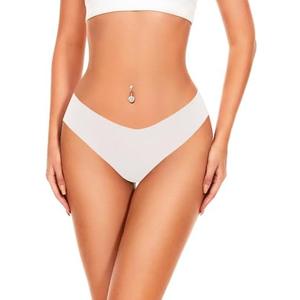 Acvvtis Seamless Thongs - No Show Underwear Pack - Breathable Panties for Women - Colorful 6 Thongs, Set of 2, L