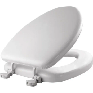 Mayfair by Bemis Elongated Soft White Never Loosens Removes for Cleaning 14x16 in