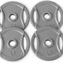 Amazon Basics 1-Inch Cast Iron Grip Weight Plates (2.5 lb, 4pc, 1")