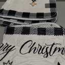 Honoson 8 Pcs Christmas Shower Curtain Set with Rugs and Kitchen Towels Buffalo Plaid Christmas Tree Bathroom Decor Merry Christmas Shower Curtain Decorations Xmas Farmhouse Gifts