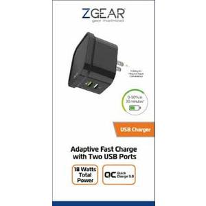 ZGear® Adaptive Fast Charge Wall Charger with 2 USB Ports
