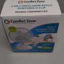 Comfort Zone CZ6XMWT 6 2-Speed Combo Clip or Desk Fan with Removable Base, Strong Clamp for Firm Grip, Suitable for Bedroom, Office, or Dorm Room, White