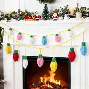 Veemoon 1PC Felt Ball Garland Adorable Xmas DIY Knitted Hanging Decor Decorative Xmas Outdoor Party Pendant