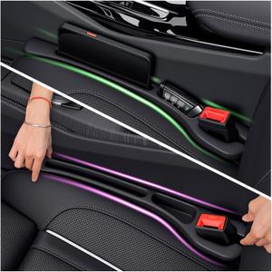 2PCS Car Seat Gap Filler Organizer,Soft Car Gap Filler Organizer for Filling Gaps with Storage Slots,Versatile Cars Seat Gaps Fillers Strip Cars Interior Accessories