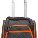 Rockland Melrose Upright Wheeled Underseater Carry-On Luggage, Charcoal, Small