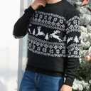 MyFav Men's Ugly Christmas Sweater Holiday Party Knitted Pullover Xmas Sweater (Medium)